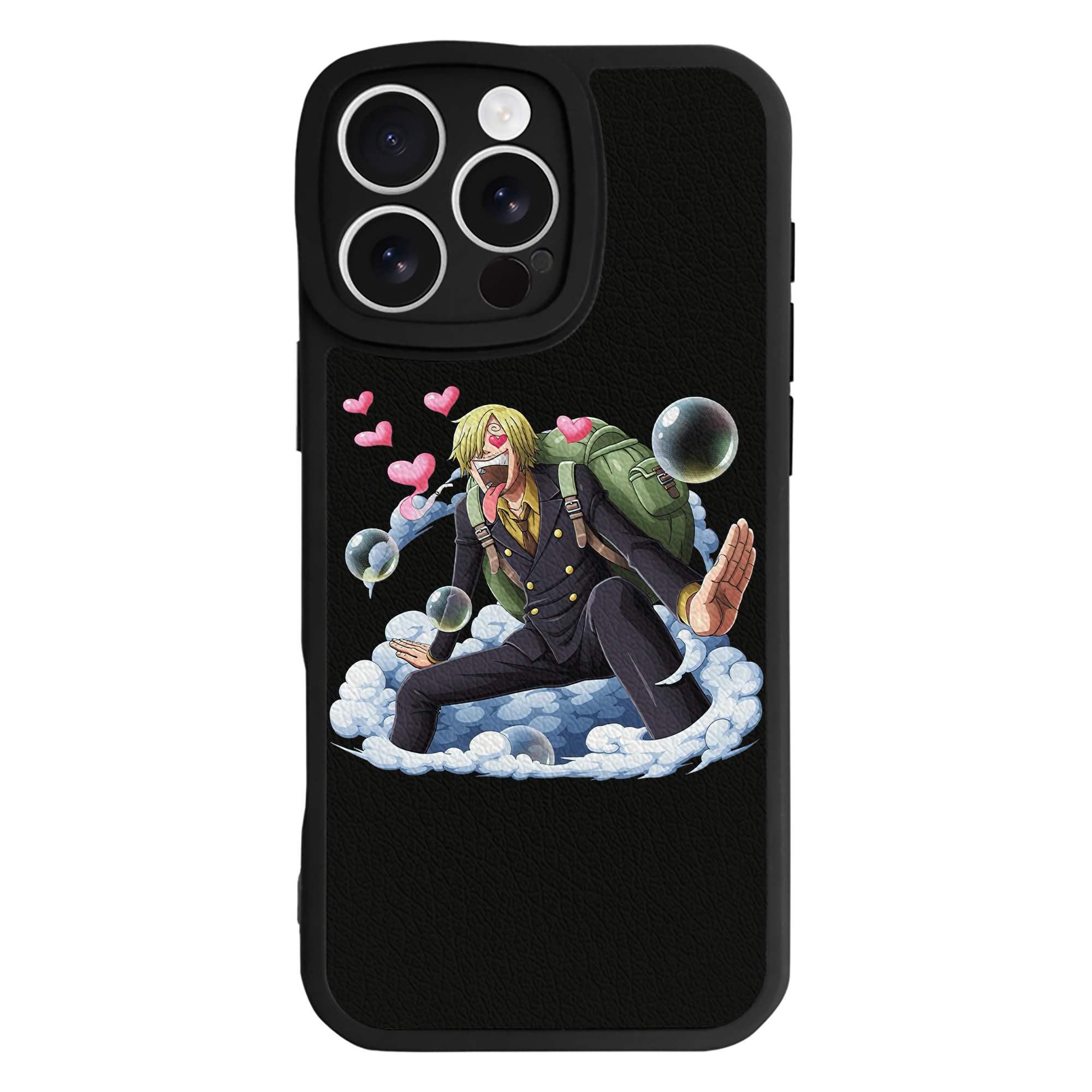 （画像用） ワンピース サンジ ONE PIECE Sanji 【iPhone 16シリーズ対応】シリコンスマホケース（レザー調） 材質：シリコン